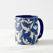 Duiven in wit en blauw mok (Voorkant rechts)