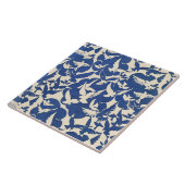 Duiven in wit en blauw tegeltje (Zijkant)