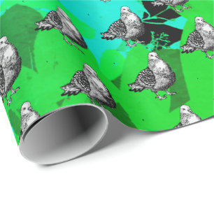 Duiven Kunstwerk Zwart & Wit Vogel Schets Cadeaupapier