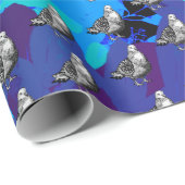 Duiven Kunstwerk Zwart & Wit Vogel Schets Cadeaupapier (Rol Hoek)