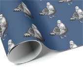 Duiven Kunstwerk Zwart & Wit Vogel Schets Cadeaupapier (Rol Hoek)