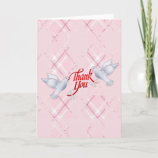 Duiven met dankbericht bedankkaart (Voorkant)