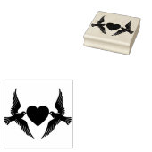 Duiven met hart rubberstempel (Gestempeld)