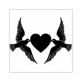 Duiven met hart rubberstempel (Afrduk)
