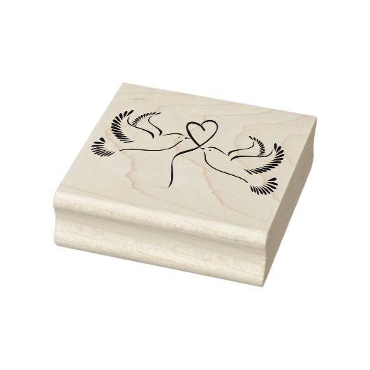 Duiven met hart rubberstempel (Stempel)