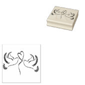Duiven met hart rubberstempel (Gestempeld)