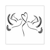 Duiven met hart rubberstempel (Afrduk)