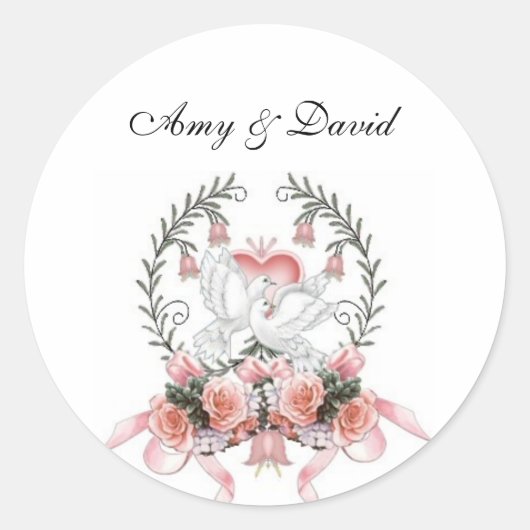 Duiven met mooie bloemen Stickers (Voorkant)