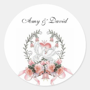 Duiven met mooie bloemen Stickers