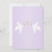 Duiven Ontwerp Lila Gekleurde Bruiloft Save The Date (Achterkant)