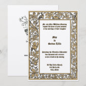 Duiven op bloemenwijnstok gebladerte grens kaart (Voorkant / Achterkant)