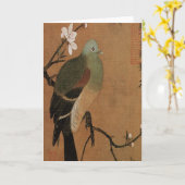 Duiven op de  Japanse pekelboom Kaart (Gele Bloem)