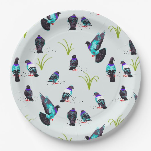 duiven papieren bordje (Voorkant)