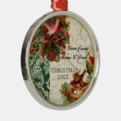  duiven, Robins n Holly Christmas Ornament (Rechts)