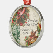  duiven, Robins n Holly Christmas Ornament (Links)