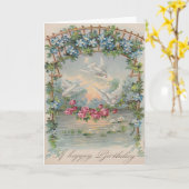 Duiven & Rozen Verjaardag Kaart (Gele Bloem)