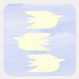 duiven schilderen kunst vierkante sticker