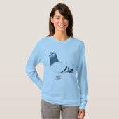 "Duiven" Shirt van vrouwelijke vogelkunst (Voorkant volledig)