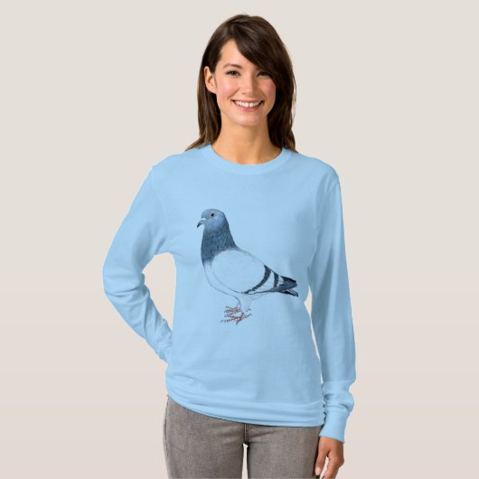 "Duiven" Shirt van vrouwelijke vogelkunst (Voorkant volledig)