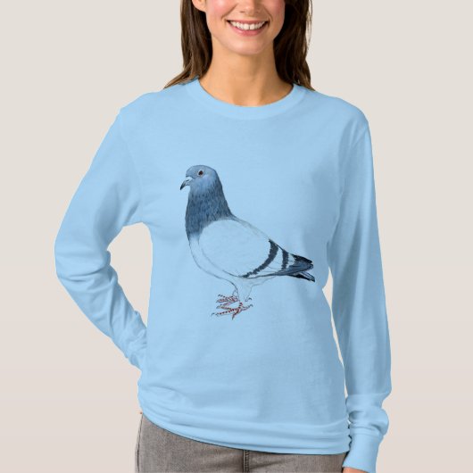 "Duiven" Shirt van vrouwelijke vogelkunst (Voorkant)