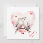 Duiven van de Liefde | Eigen tekst | Valentijnsdag Feestdagenkaart (Voorkant)