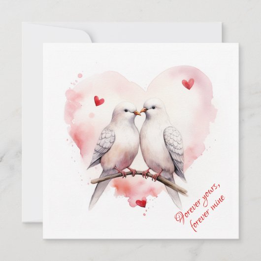 Duiven van de Liefde | Eigen tekst | Valentijnsdag Feestdagenkaart (Voorkant)