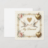 Duiven van de Liefde – Vintage Valentijnsdag Kaart (Voorkant / Achterkant)