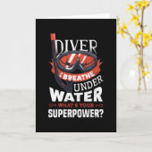 Duiven van onderwater Gift voor duiker Kaart (Gele Bloem)