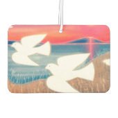 Duiven vliegen over het meer luchtverfrisser (Achterkant)