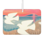 Duiven vliegen over het meer luchtverfrisser (Voorkant)