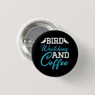 Duiven, vogelwateren en koffie ronde button 3,2 cm