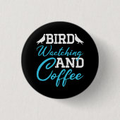 Duiven, vogelwateren en koffie ronde button 3,2 cm (Voorkant)