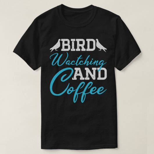 Duiven, vogelwateren en koffie t-shirt (Design voorkant)
