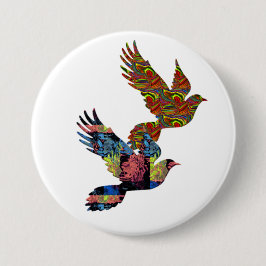duiven voor vrede schattig inspirerend knopontwerp ronde button 7,6 cm