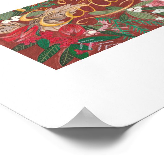 Duiven Vrede op Aarde Kerstvakantie Poster (Hoek)