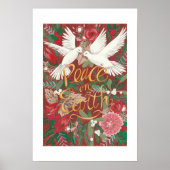 Duiven Vrede op Aarde Kerstvakantie Poster (Voorkant)