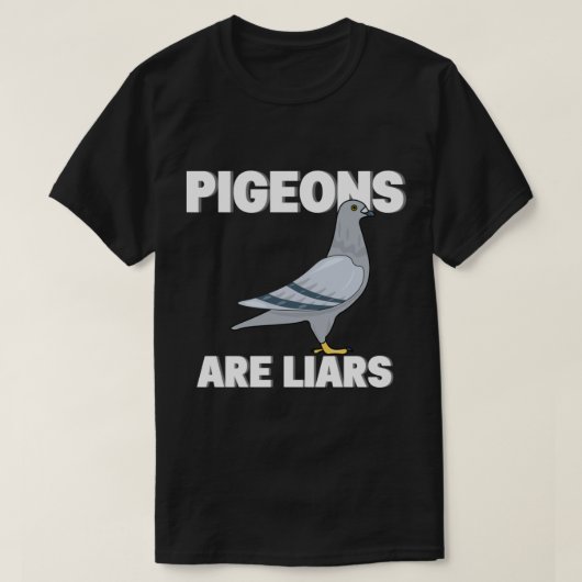 Duiven zijn leugenaars - vogels zijn niet echt t-shirt (Design voorkant)