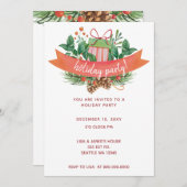 Duivende dennenappels en feestdagen feestdagenkaart (Voorkant / Achterkant)