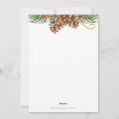 Duivende dennenappels en feestdagen feestdagenkaart (Achterkant)