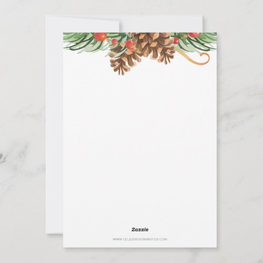 Duivende dennenappels en feestdagen feestdagenkaart (Achterkant)