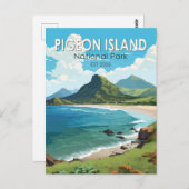 Duiveneiland Nationaal Park Saint Lucia Travel Art Briefkaart (Voorkant / Achterkant)