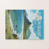 Duiveneiland Nationaal Park Saint Lucia Travel Art Legpuzzel (Horizontaal)
