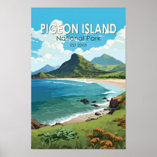 Duiveneiland Nationaal Park Saint Lucia Travel Art Poster