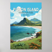 Duiveneiland Nationaal Park Saint Lucia Travel Art Poster (Voorkant)