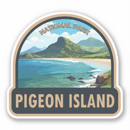 Duiveneiland Nationaal Park Saint Lucia Travel Art Sticker (Voorkant)