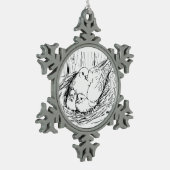 duivenfamilie tin sneeuwvlok ornament (Links)