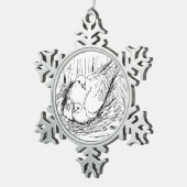 duivenfamilie tin sneeuwvlok ornament (Rechts)