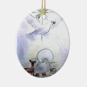 duivenkind jesus keramisch ornament (Rechts)