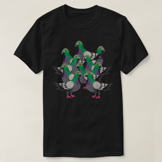 Duivenkwekerij Gift Pigeon Racing Flock of Pigeon T-shirt (Design voorkant)