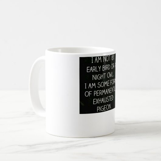 duivenmok koffiemok (Voorkant links)